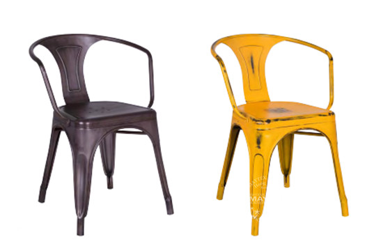 Tolix Style Bar Chair With Back