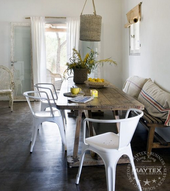 Tolix Style Bar Chair With Back